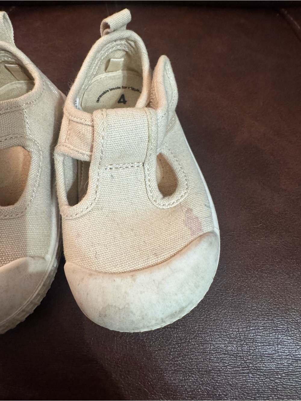 wonder nation Cream Canvas Baby Slip-On Shoes